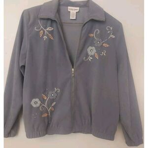 Alfred Dunner‎ Petite Women's Jacket Size 8P Front Zip Embroidered